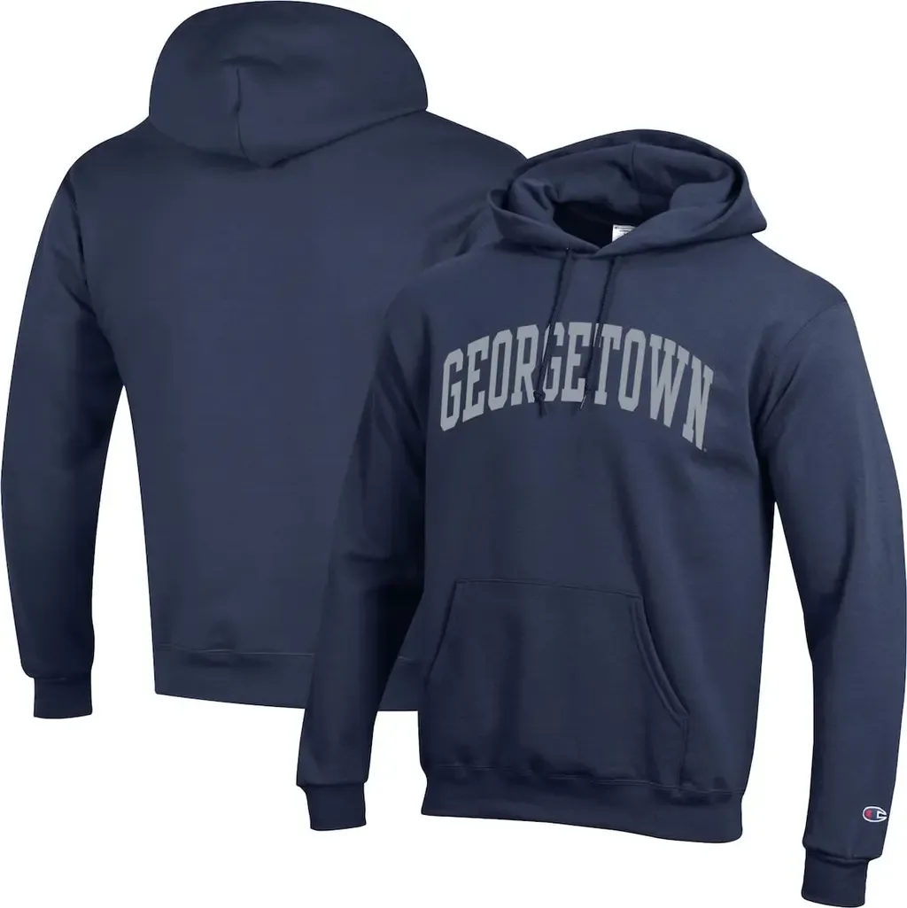 Champion Navy Georgetown Hoyas Basic Arch Fleece Pullover Hoodie