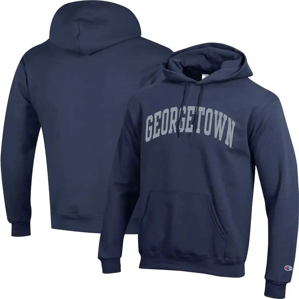 Champion Navy Georgetown Hoyas Basic Arch Fleece Pullover Hoodie by Champion