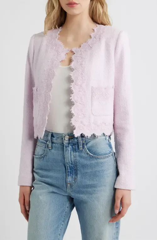 Erina Lace Trim Tweed Jacket by LoveShackFancy