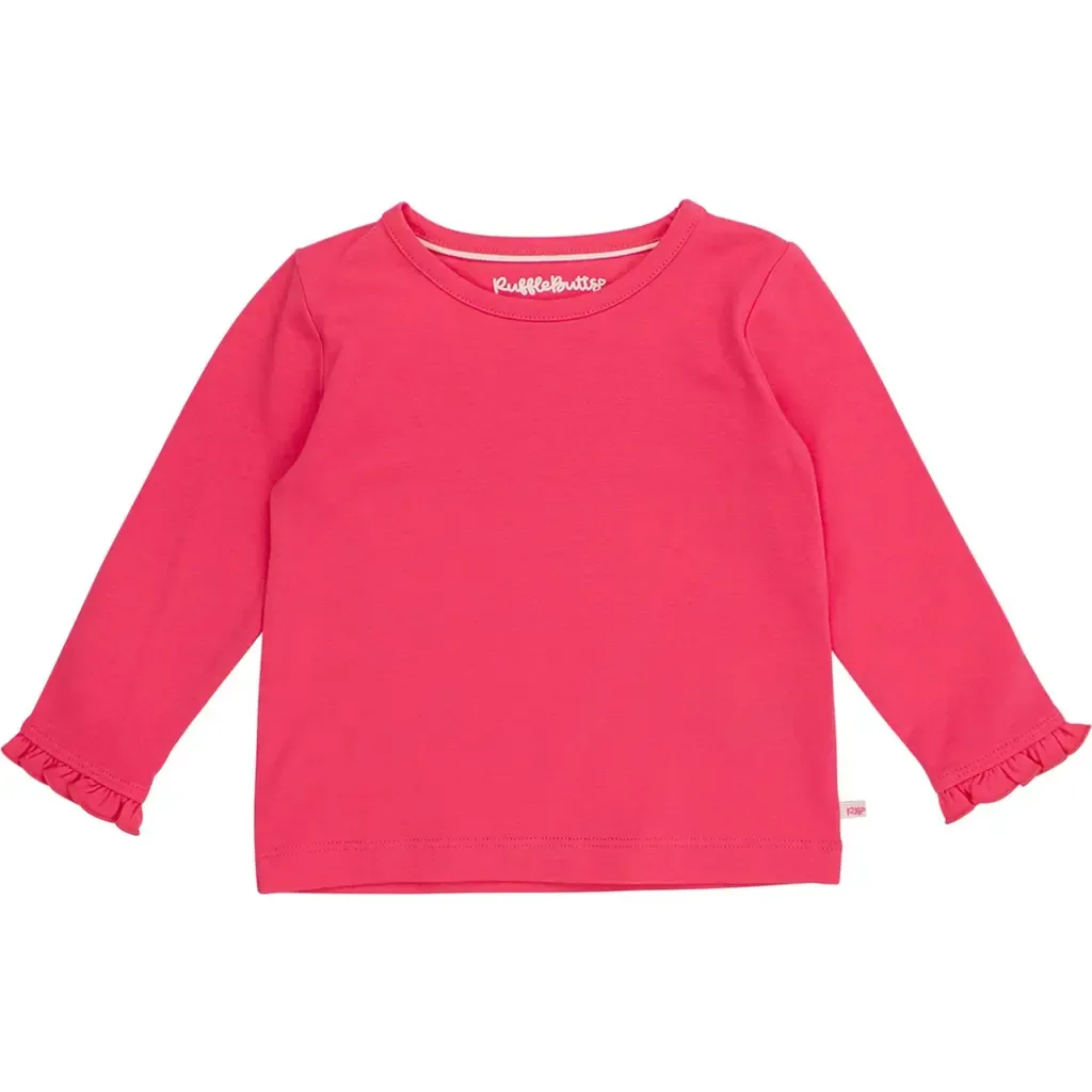 Knit Long Sleeve Ruffle Layering Tee by RuffleButts