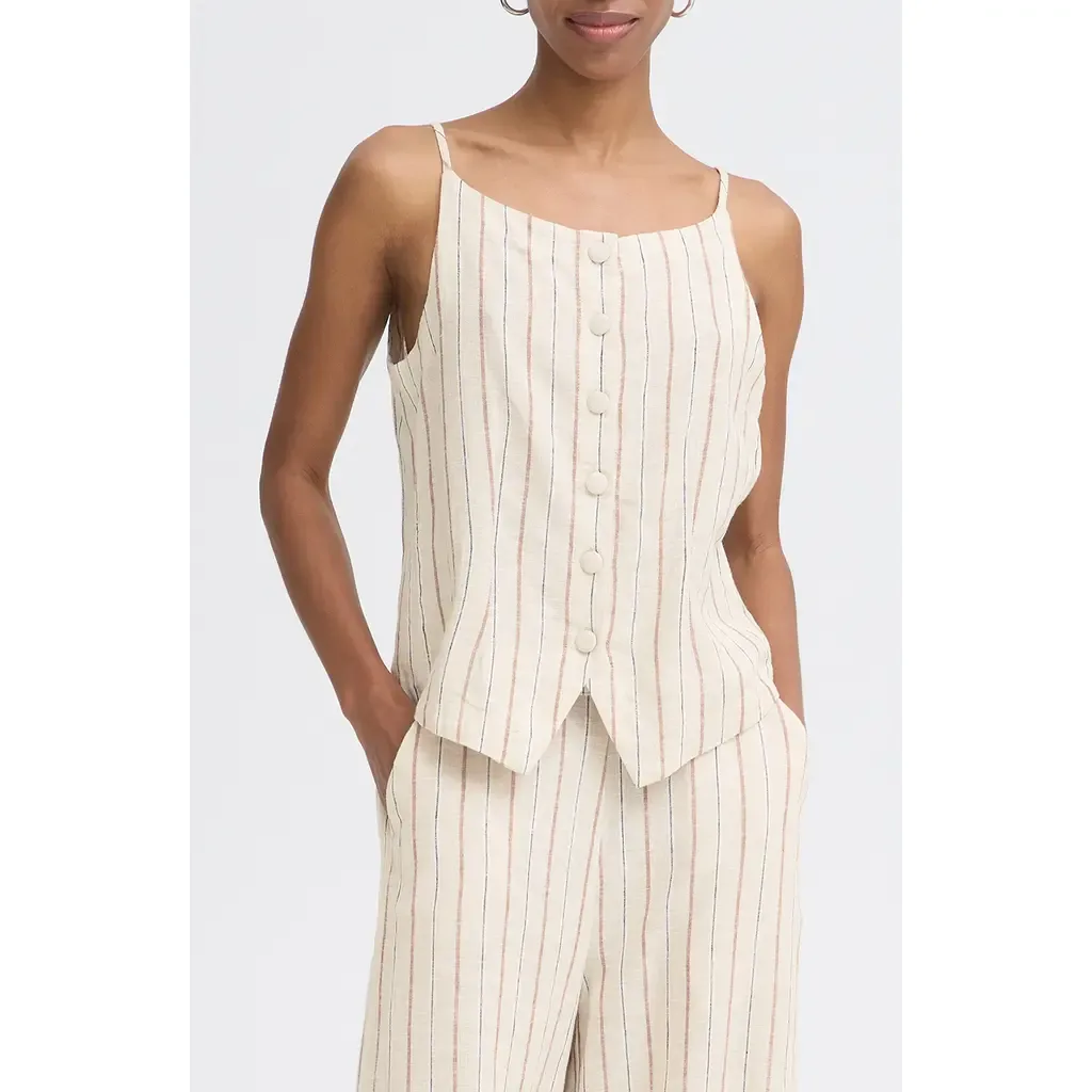 Sleeveless Linen Blend Top