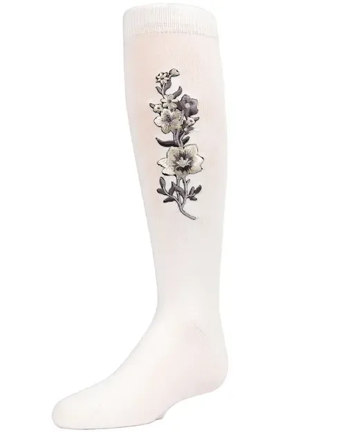 High Climbers Embroidered Floral Knee-High Socks by MeMoi