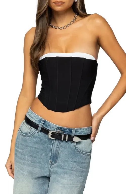 Ryla Contrast Detail Mesh Corset Top by EDIKTED