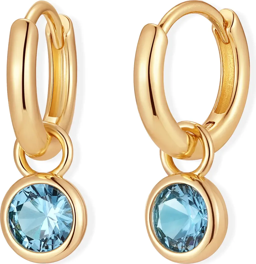 Matilda Birthstone Huggie Hoop Earrings by Brook and York