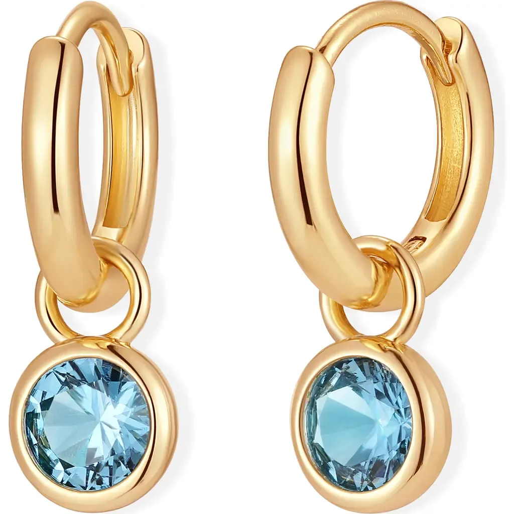 Matilda Birthstone Huggie Hoop Earrings by Brook and York