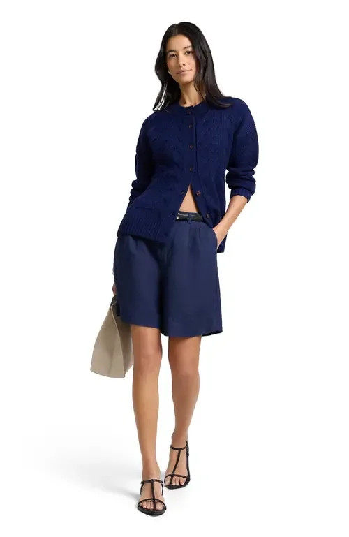 Air Linen Pleated Bermuda Short by Onia