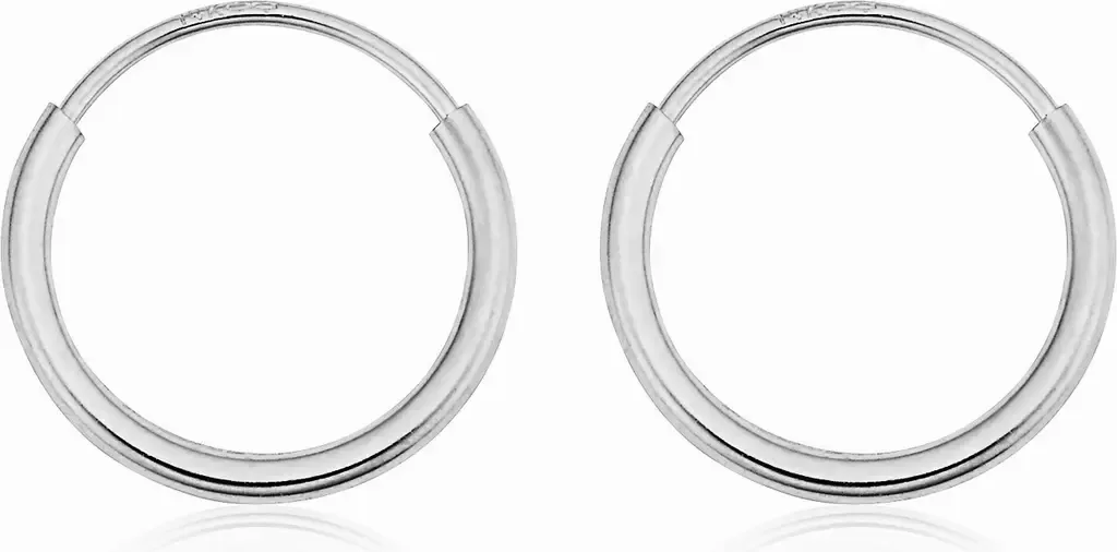 14K White Gold Easy Day Petite Endless Hoops by Oradina