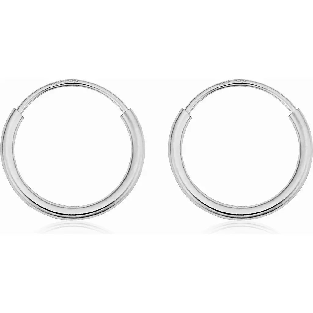 14K White Gold Easy Day Petite Endless Hoops by Oradina