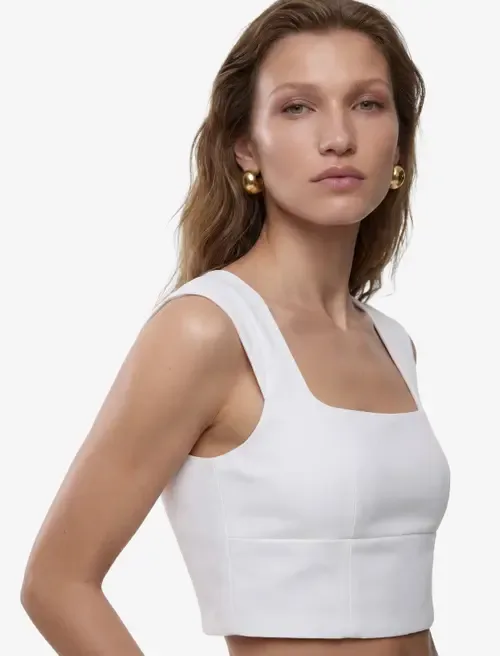 Slim Fit Sleeveless Crop Blouse by Koton