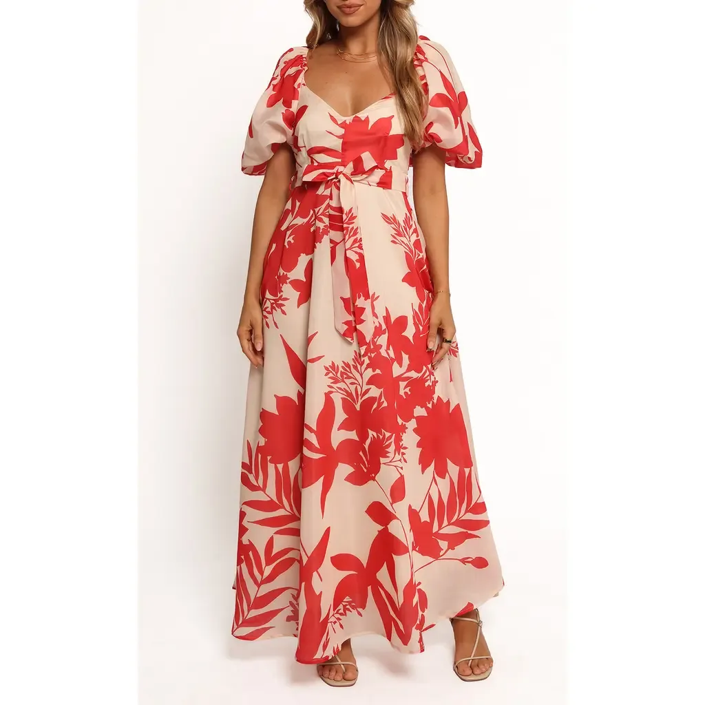 Ellery Puff Sleeve Tie Waist Dress by Petal & Pup