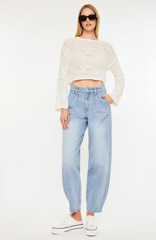Rea Ultra High Rise Wide Tapered Fit Jeans by KanCan