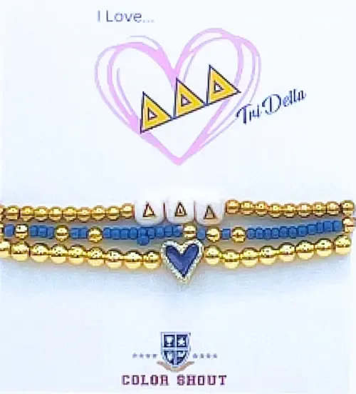Delta Delta Delta Love My Sorority Bracelet Stack by Color Shout