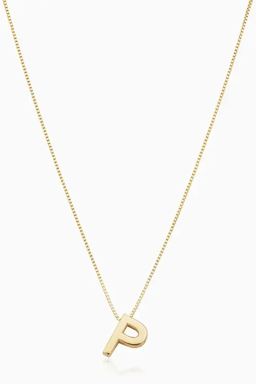14K Gold Love Letter Initial Necklace by Oradina