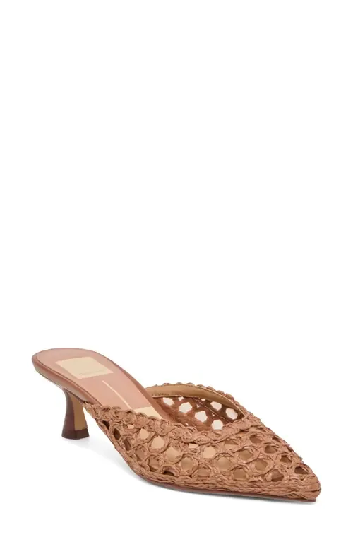Cleo Loop Mule in Mid Brown Raffia by Dolce Vita