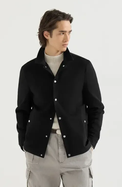 Lightweight Cashmere Flannel Outerwear Jacket by Brunello Cucinelli