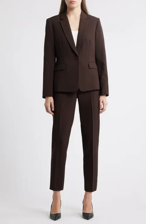 One-Button Crepe Jacket & Pants Set by Tahari ASL