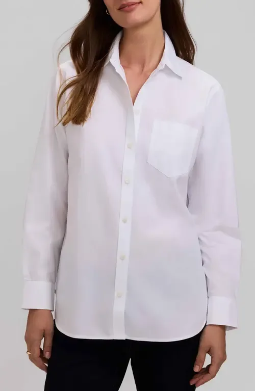 Non-Iron Boyfriend Button-Up Shirt by Foxcroft