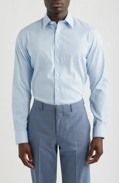 Trim Fit Shadow Check Premium Performance Twill Dress Shirt by Nordstrom