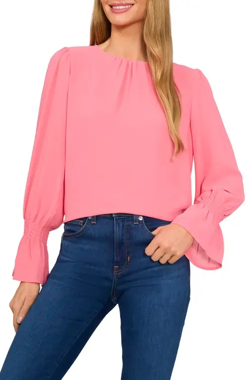 Ruffle Cuff Long Sleeve Georgette Top by CeCe