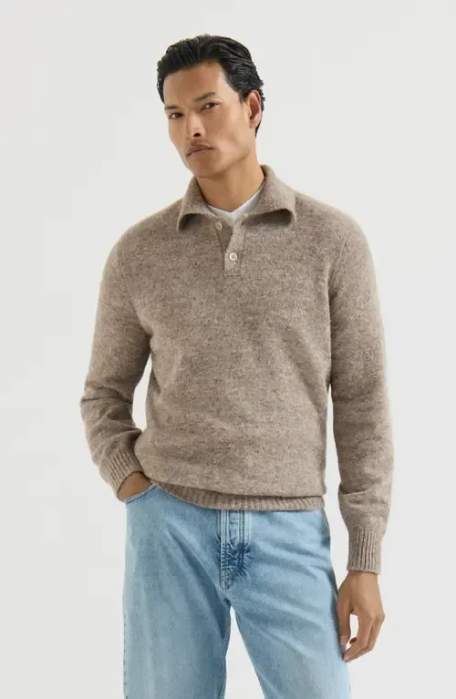 Alpaca, Cashmere and Wool Knit Polo by Brunello Cucinelli