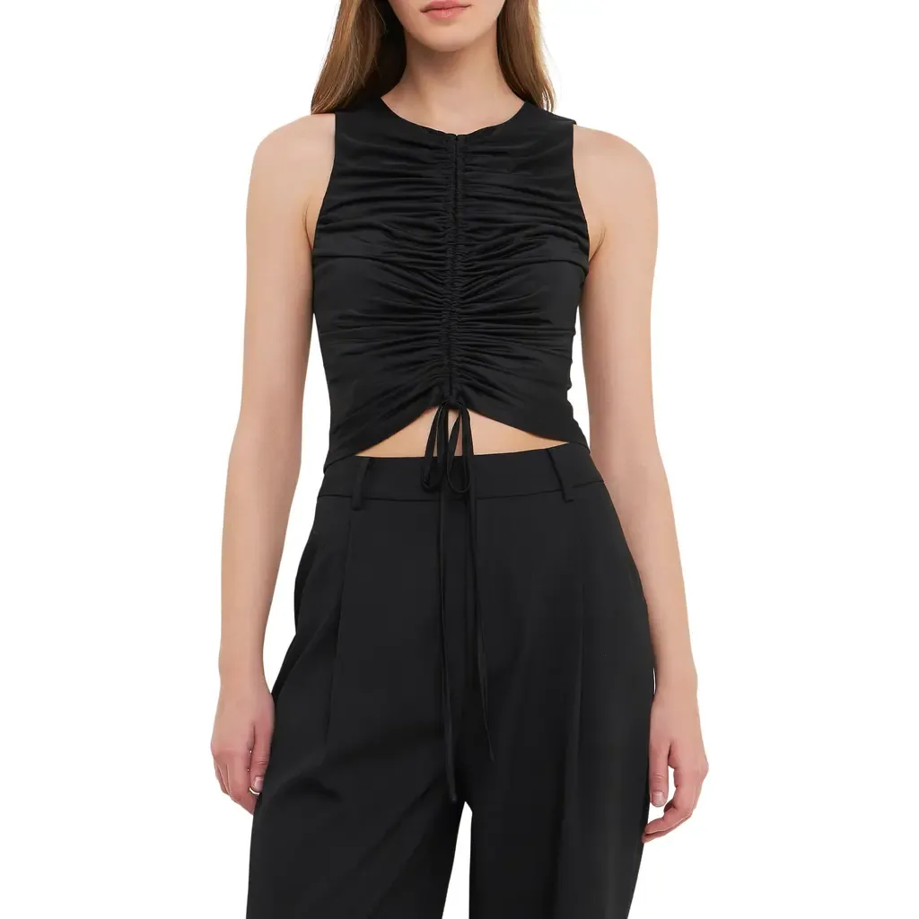 Ruched Stretch Crop Tank by Endless Rose