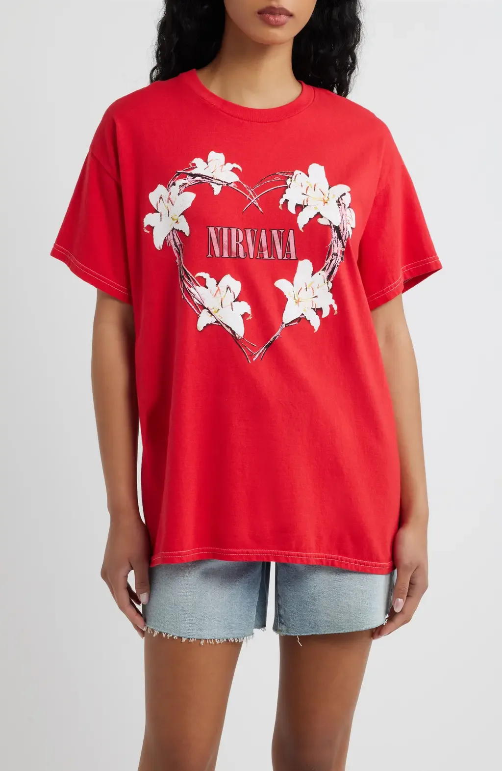 Nirvana Heart Shaped Cotton Graphic T-Shirt