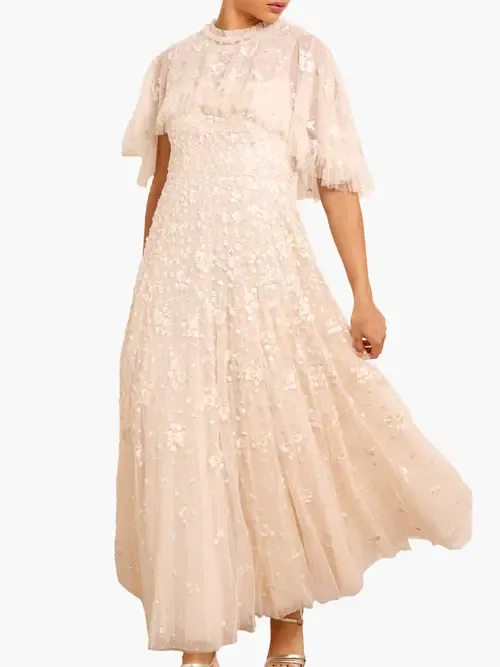 Dahlia Ditsy Short Cape Ankle Gown by Needle & Thread