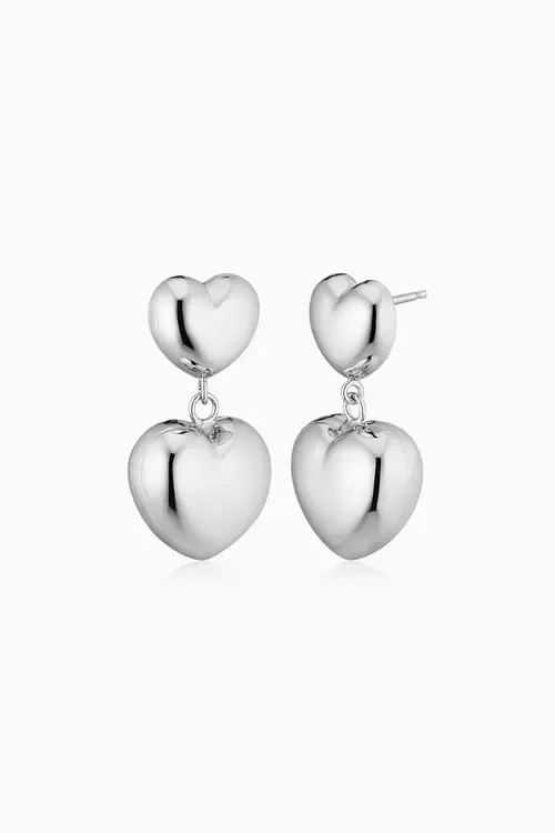 Sterling Silver Lover Statement Drop Earrings by Oradina