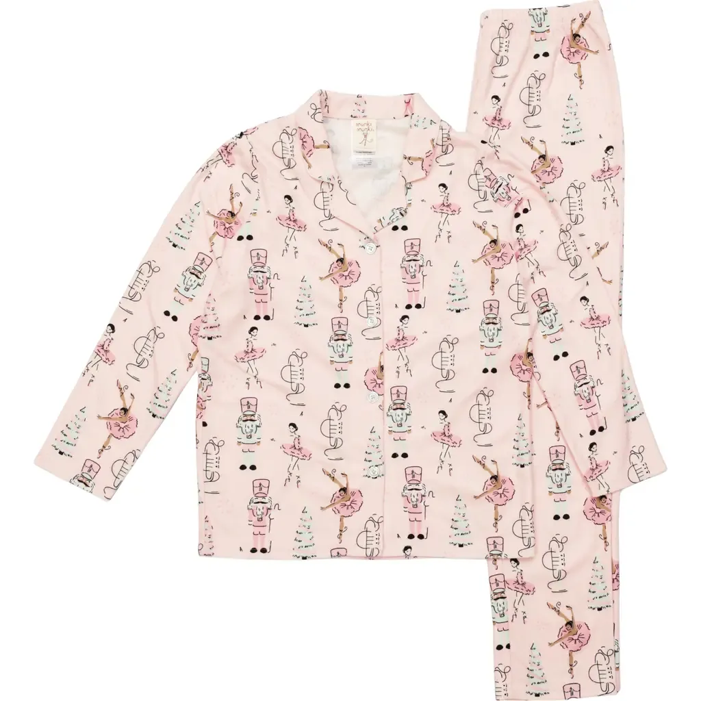 Holiday Nutcracker Flannel Two-Piece Pajamas by Munki Munki