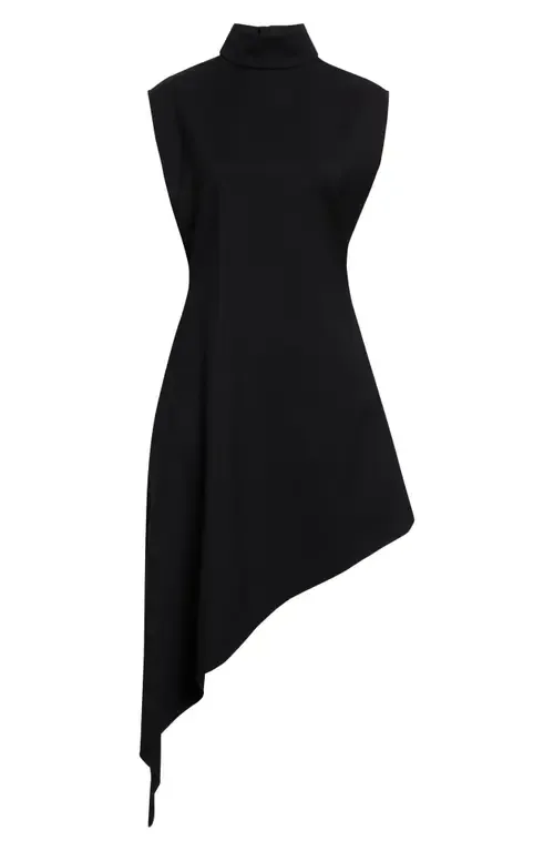 Wool Stretch Gabardine Pointed Dress