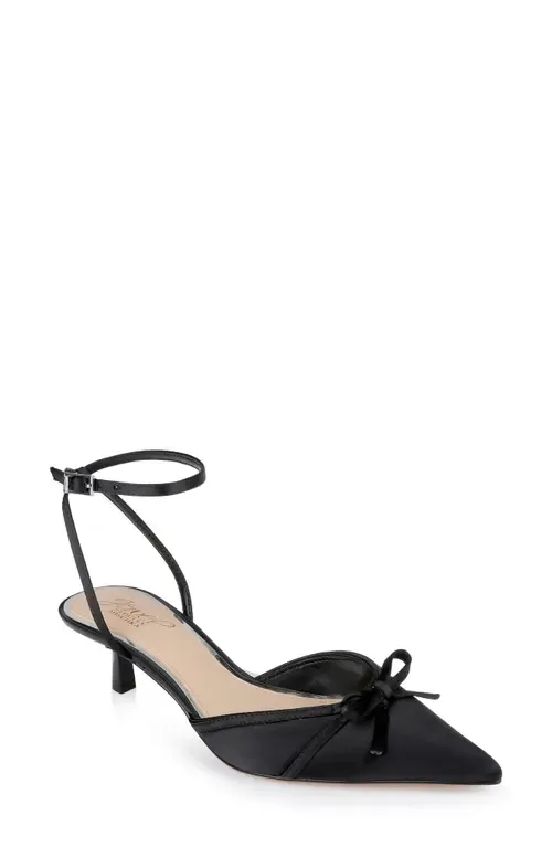 Talasia Ankle Strap Pointed Toe Kitten Heel Pump by Jewel Badgley Mischka