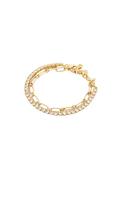 Crystal & Oval Chain Bracelet Set