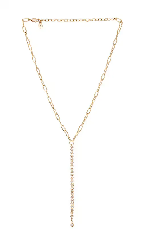 Crystal Line Pendant Necklace by Ettika