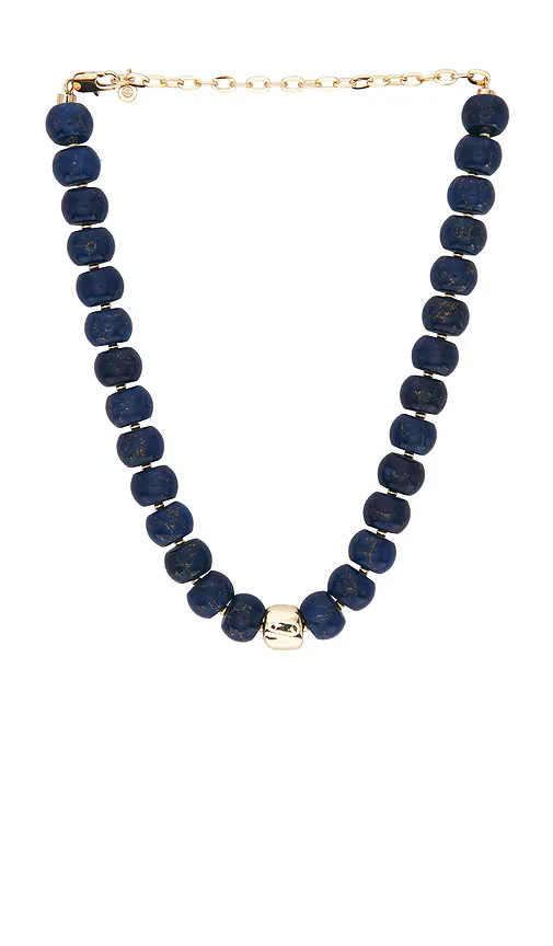 Power Bead Statement Necklace in Lapis