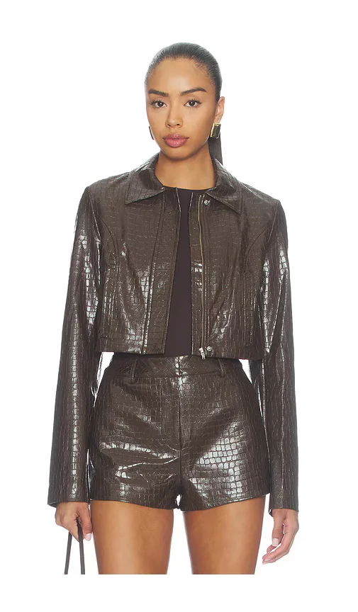 Arden Faux Croc Jacket by Lovers and Friends