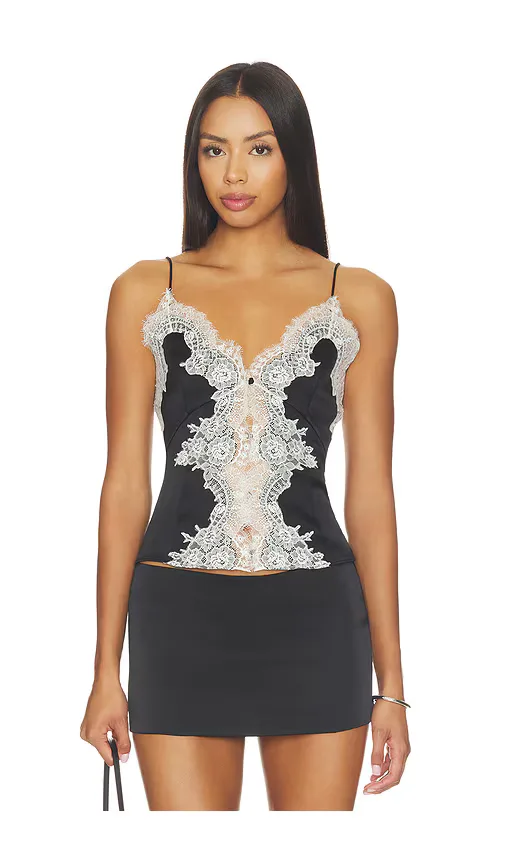 Julieta Cutaway Lace Slip Top by Alice + Olivia