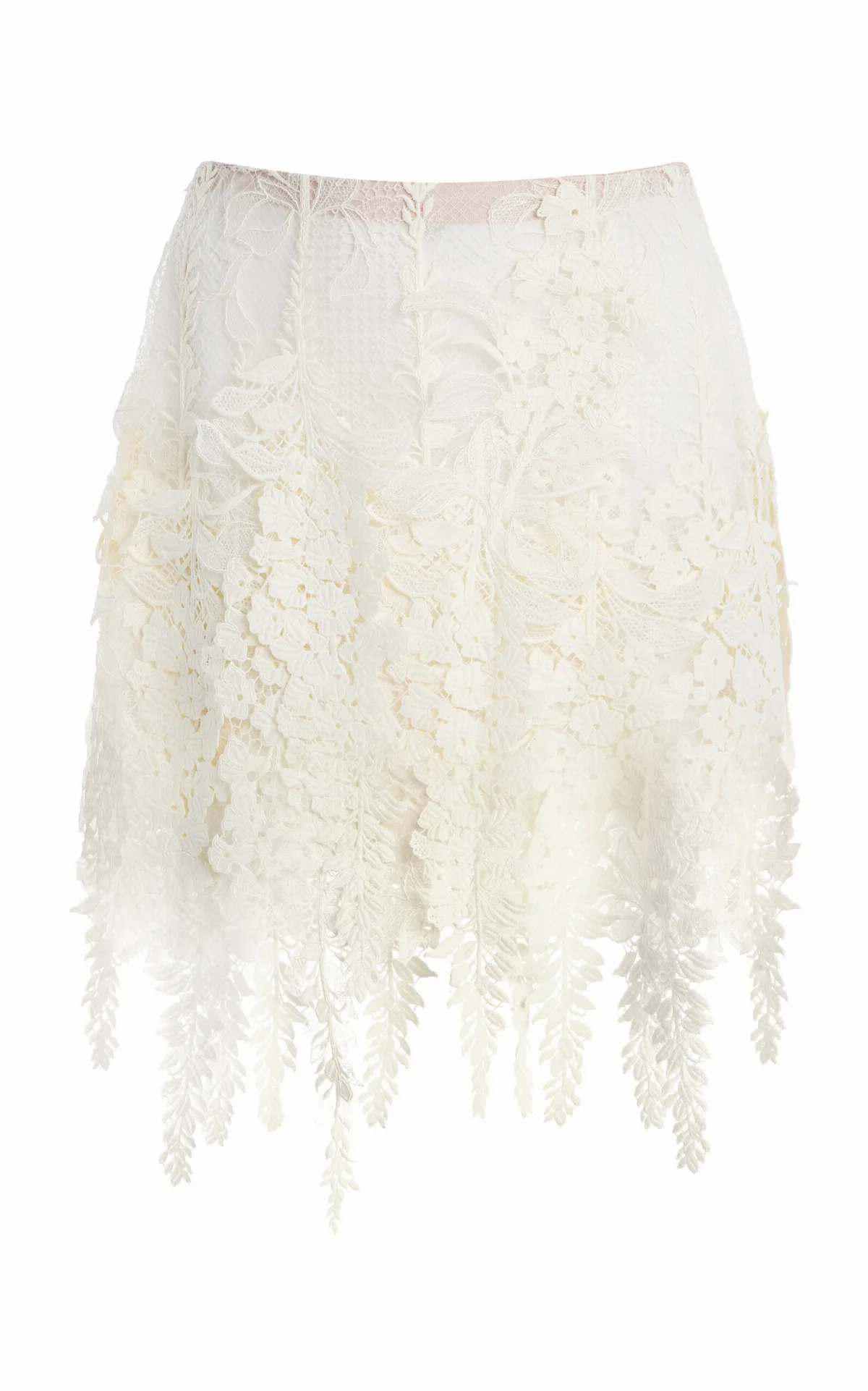 Appliquéd Lace Mini Skirt by Oscar de la Renta