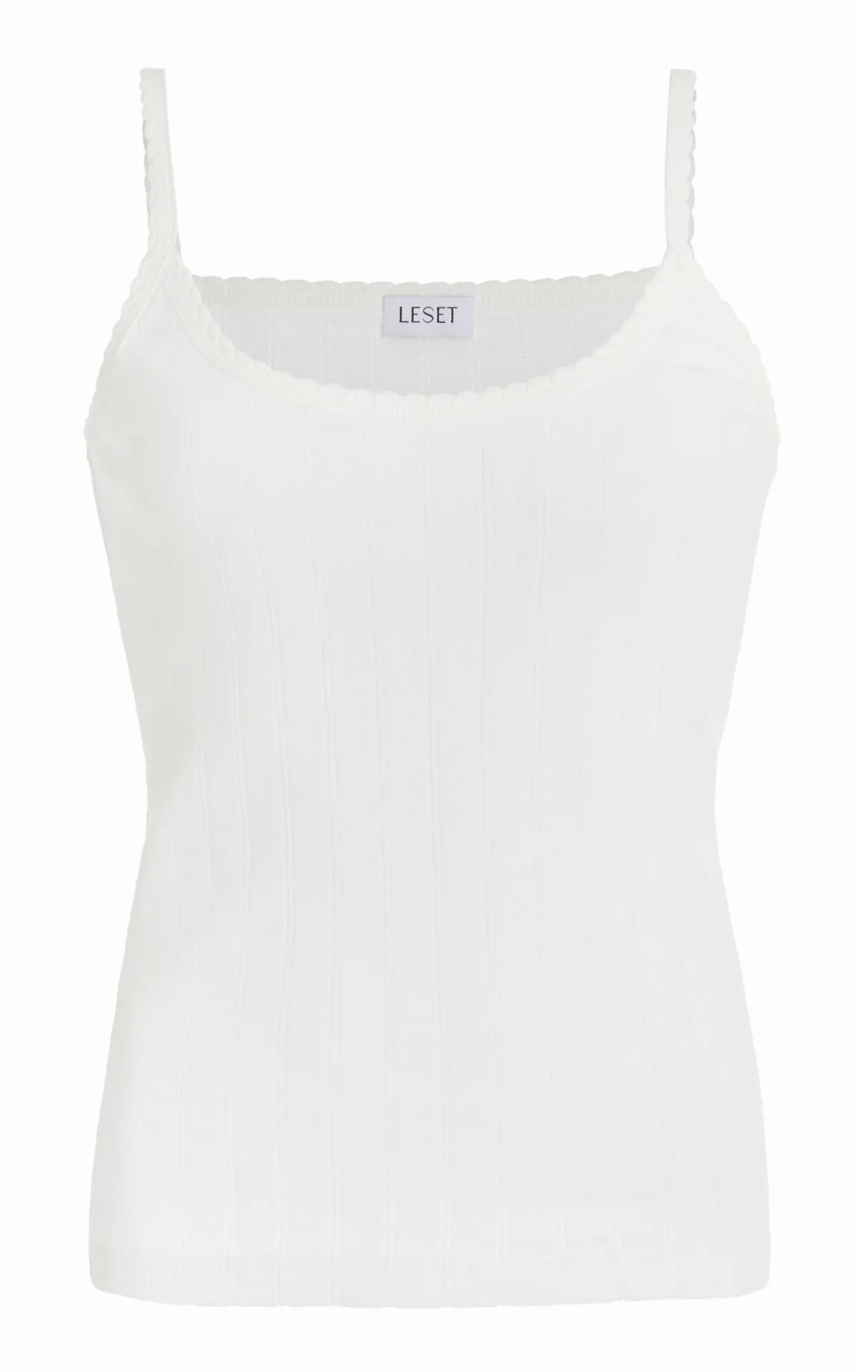 Pointelle-Knit Cotton Tank Top by Leset