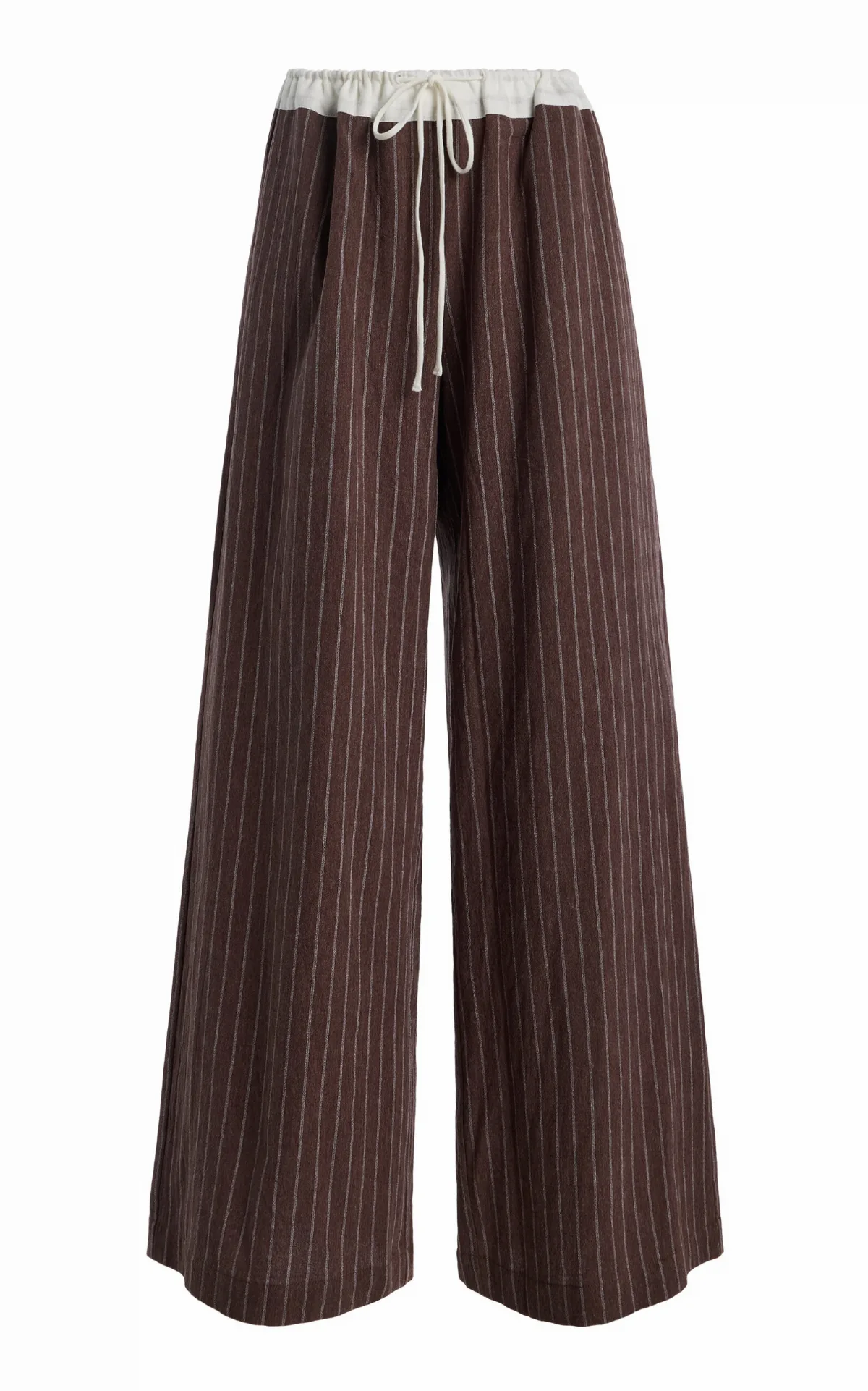 Verci Striped Cotton-Linen Wide-Leg Pants by ELCE