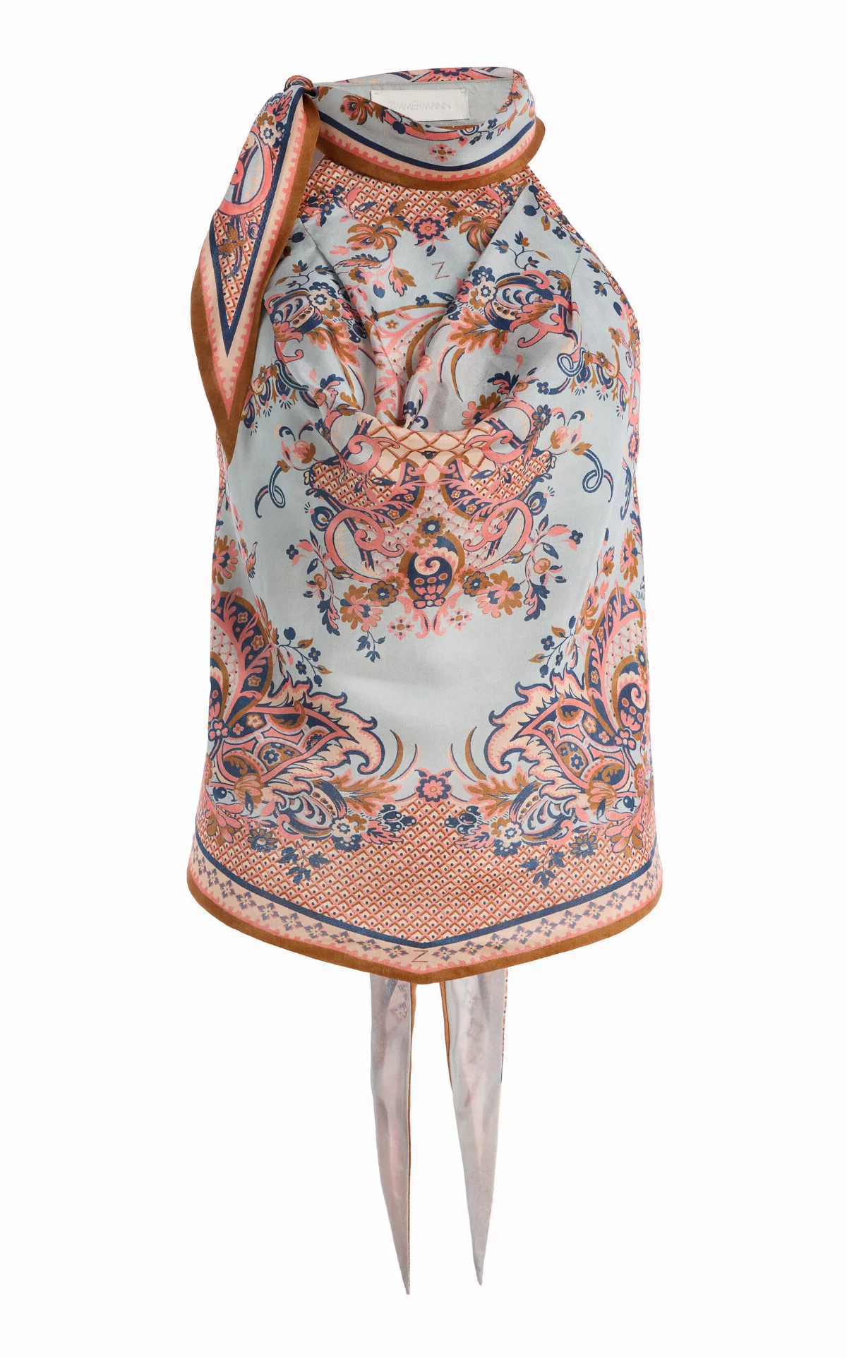 Aster Scarf-Detailed Silk Blouse by Zimmermann