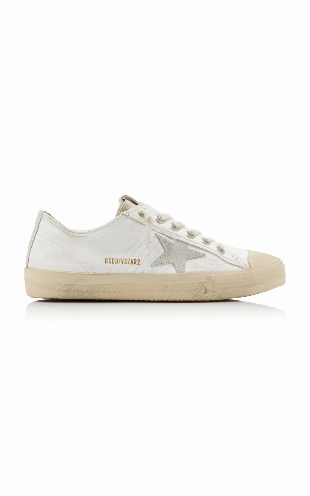 V-Star 2 Suede-Trimmed Leather Sneakers by Golden Goose