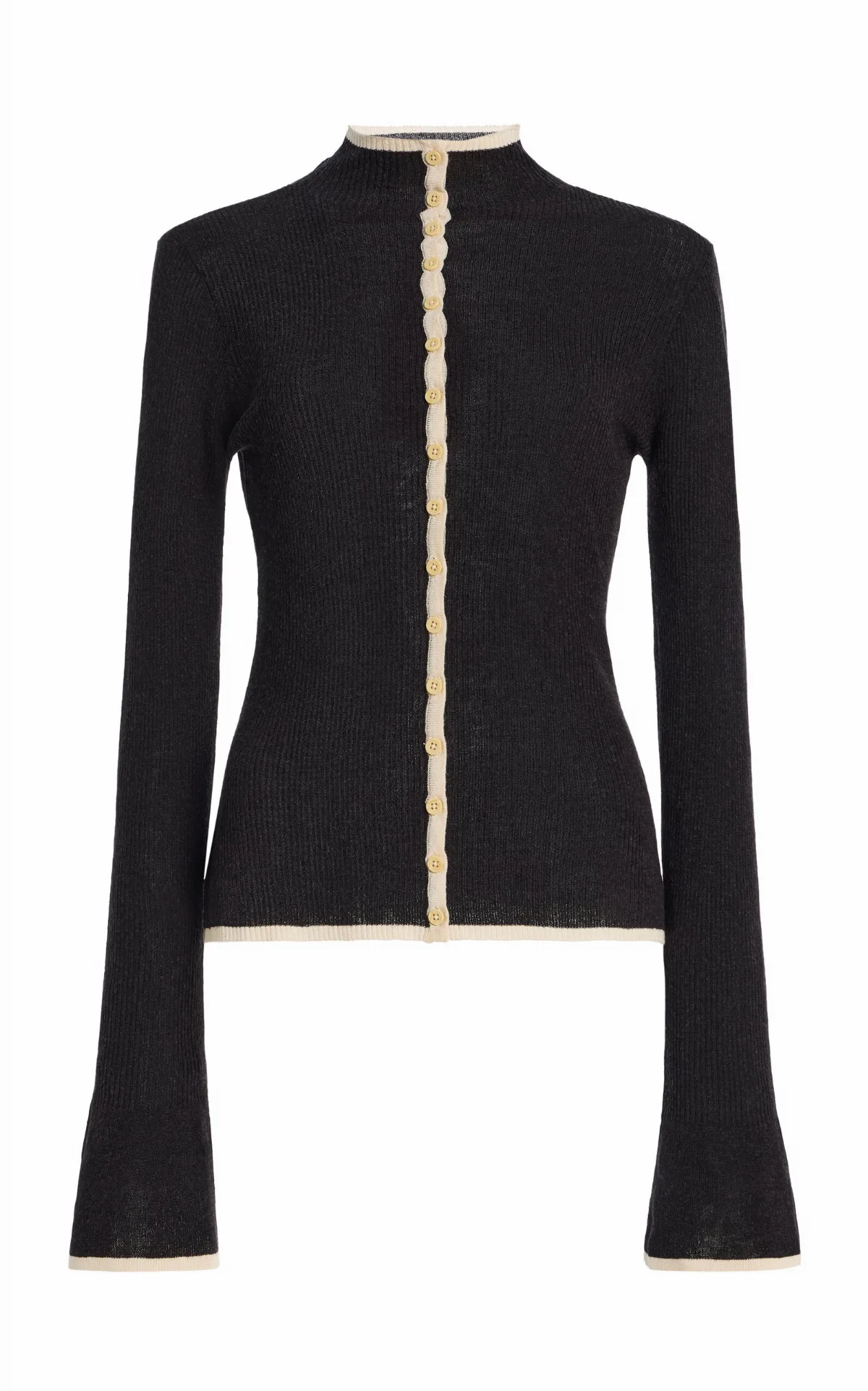 Bound Linen-Blend Knit Cardigan