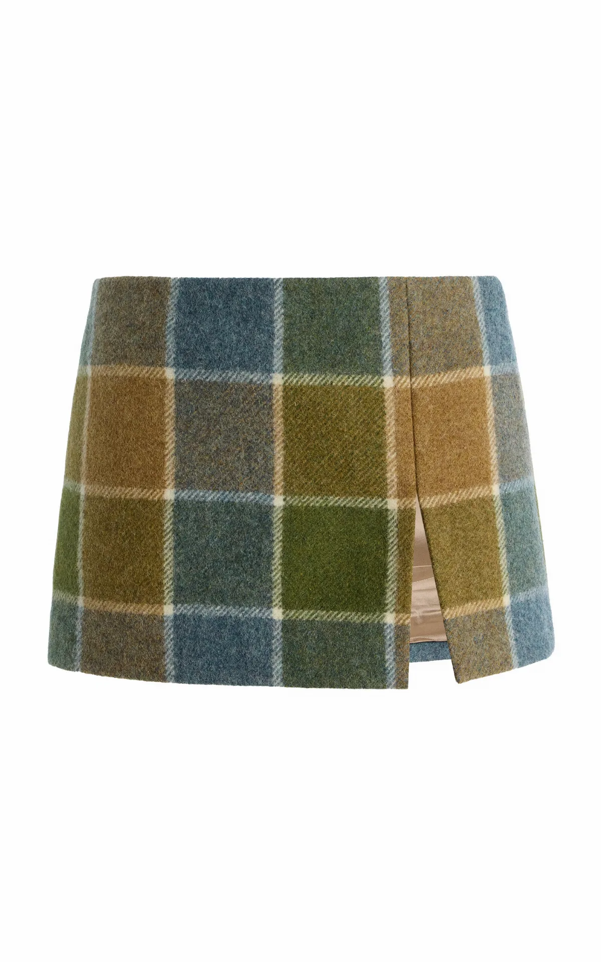 Checked Wool Mini Skirt by Miu Miu