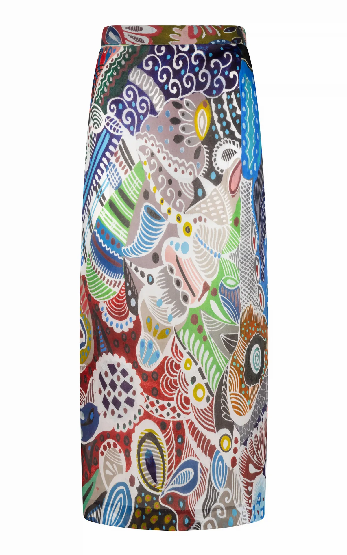 Irene Patterned Silk Midi Skirt by Heirlome