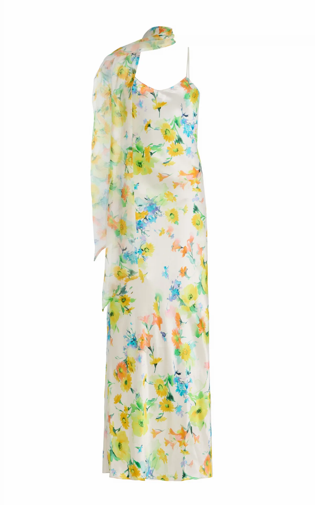 Floral-Printed Satin Slip Gown by Rodarte