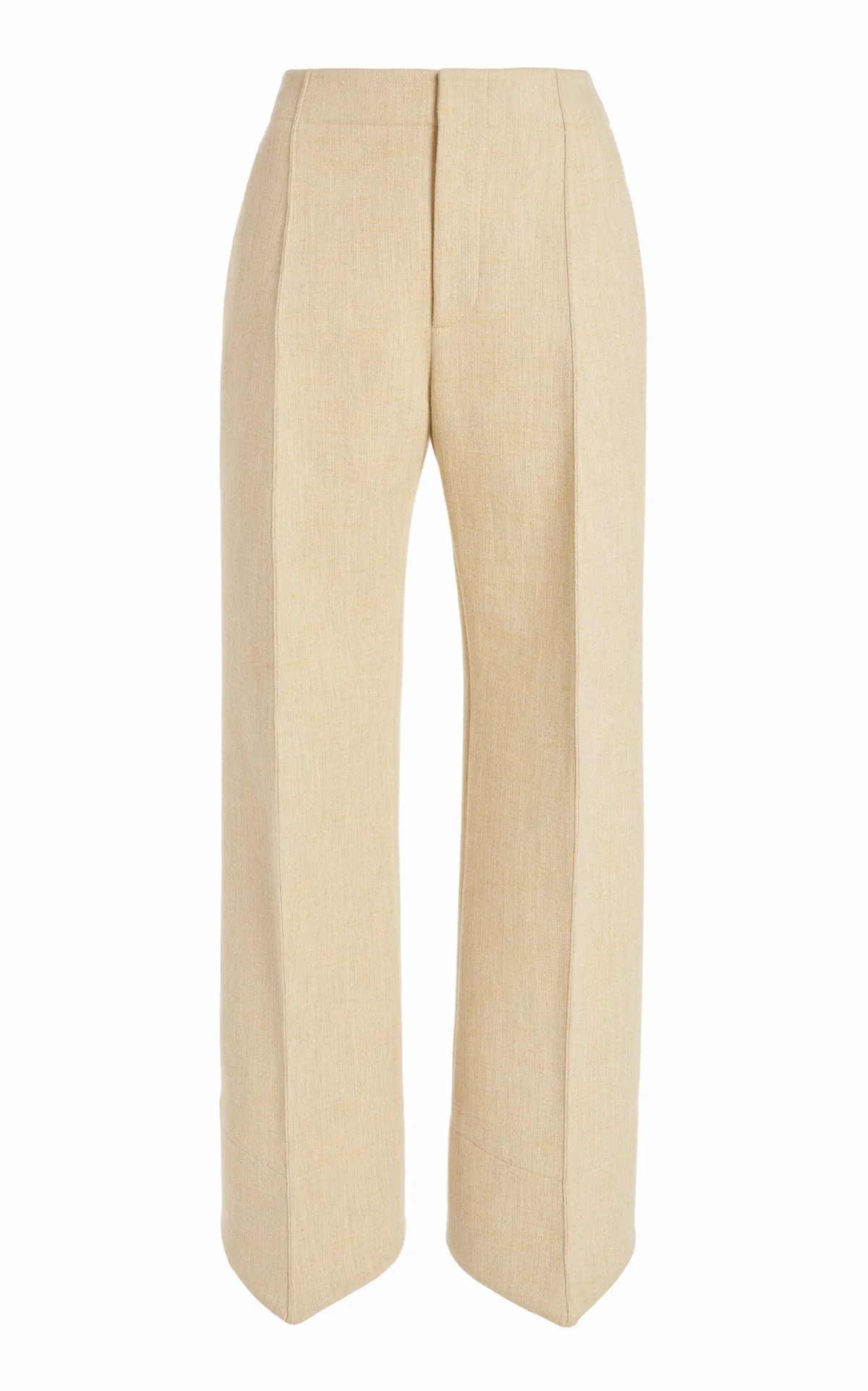 Curved Mélange-Knit Trousers by Bottega Veneta