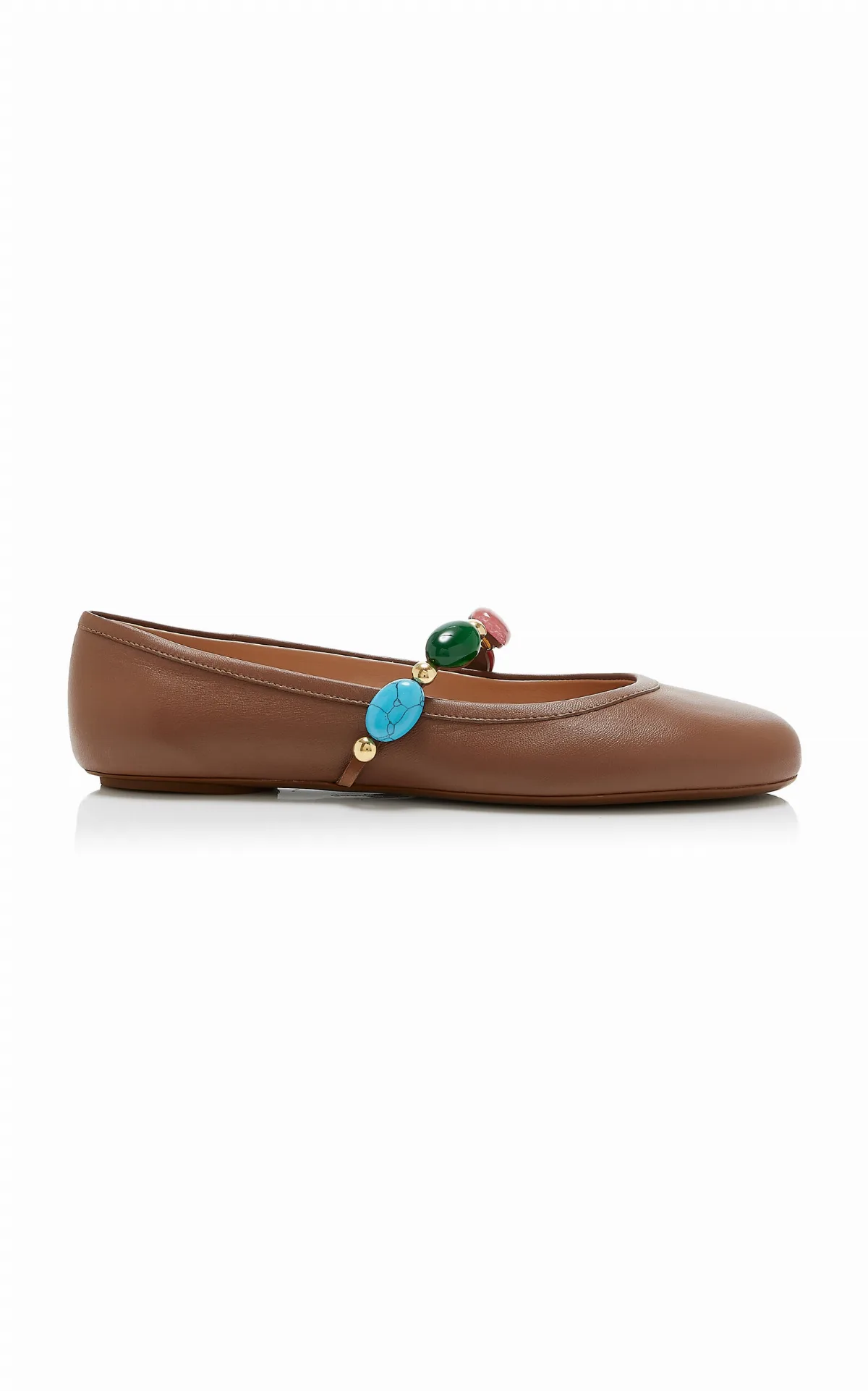 Shanti Leather Mary Jane Flats by Gianvito Rossi