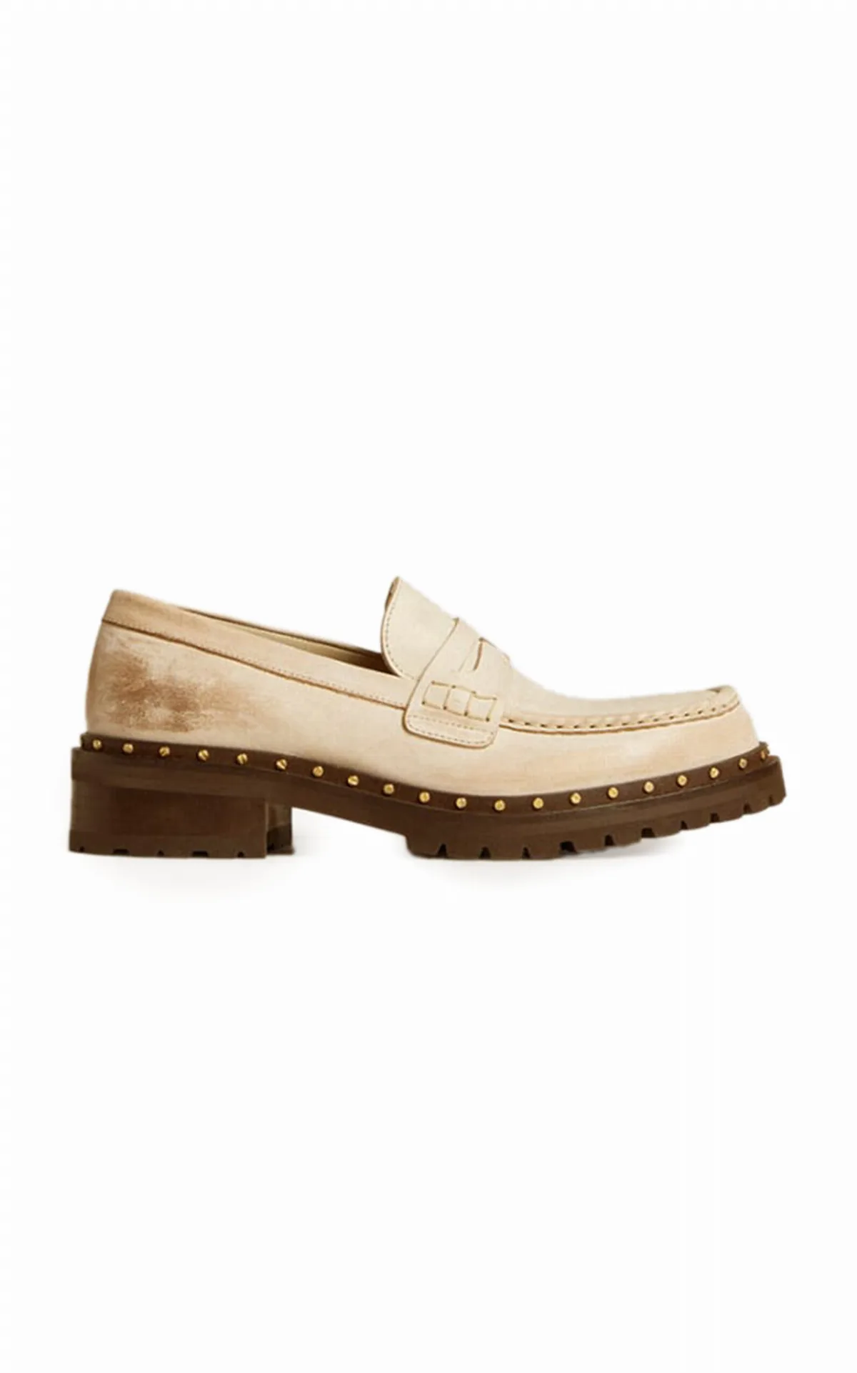 Jerry Rock Studded Distressed Leather Loafers by Golden Goose