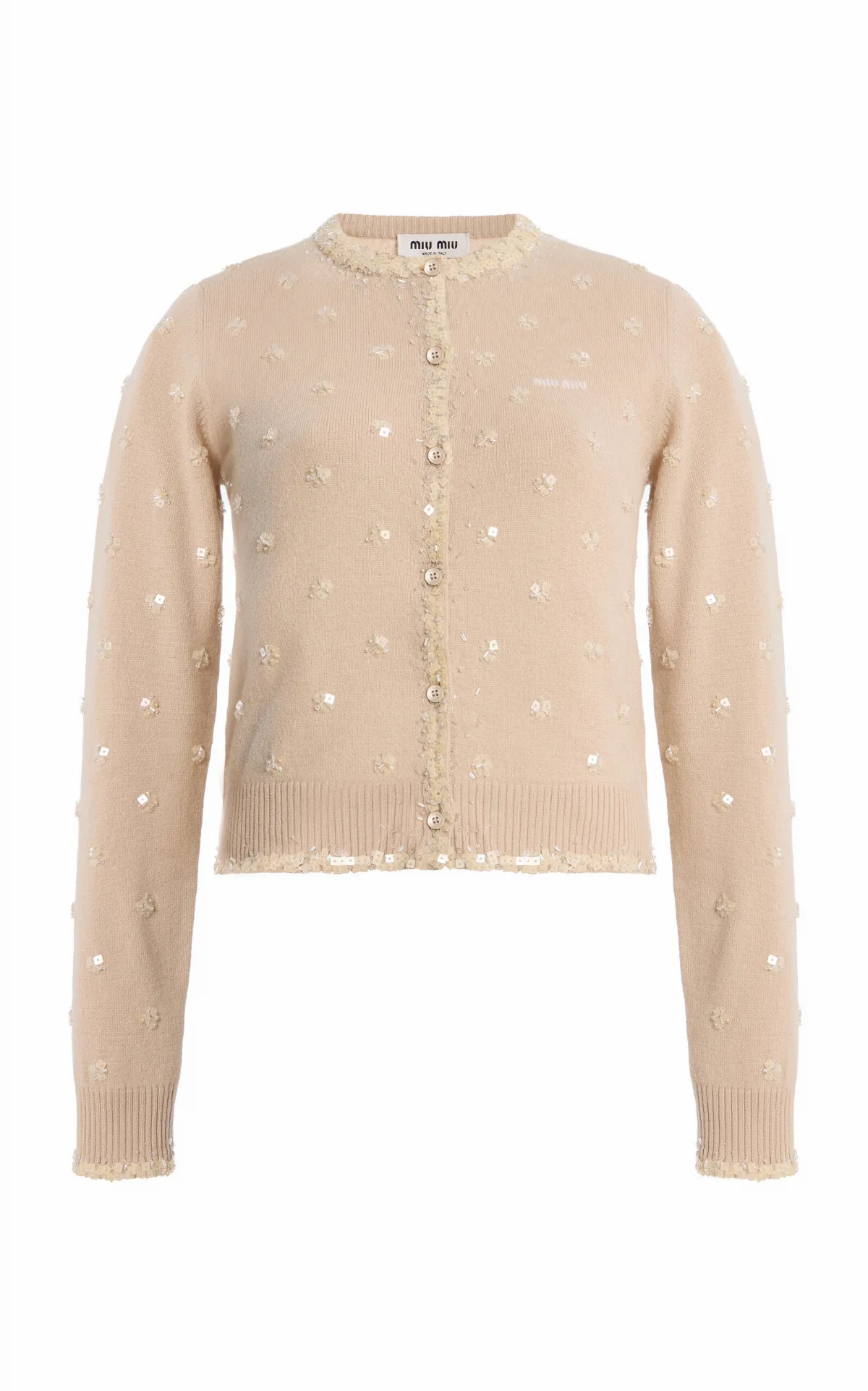 Embellished Cashmere Cardigan by Miu Miu