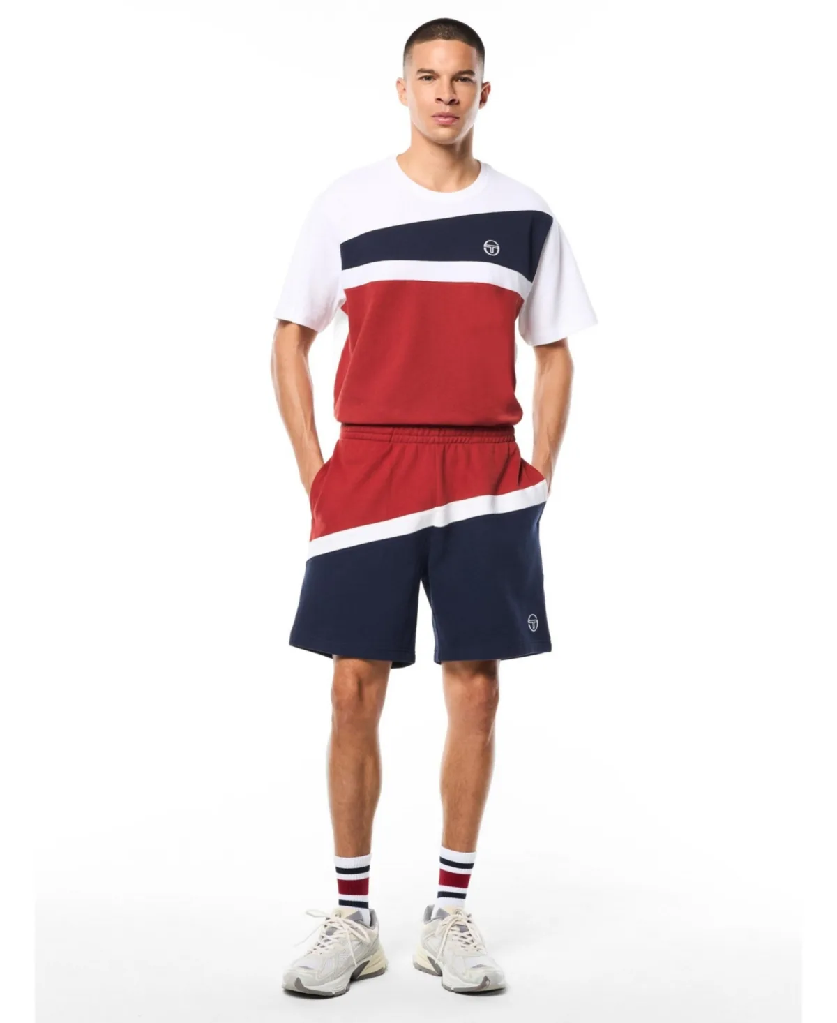 Affilato French-Terry Color-Block Shorts, 6" Inseam by Sergio Tacchini